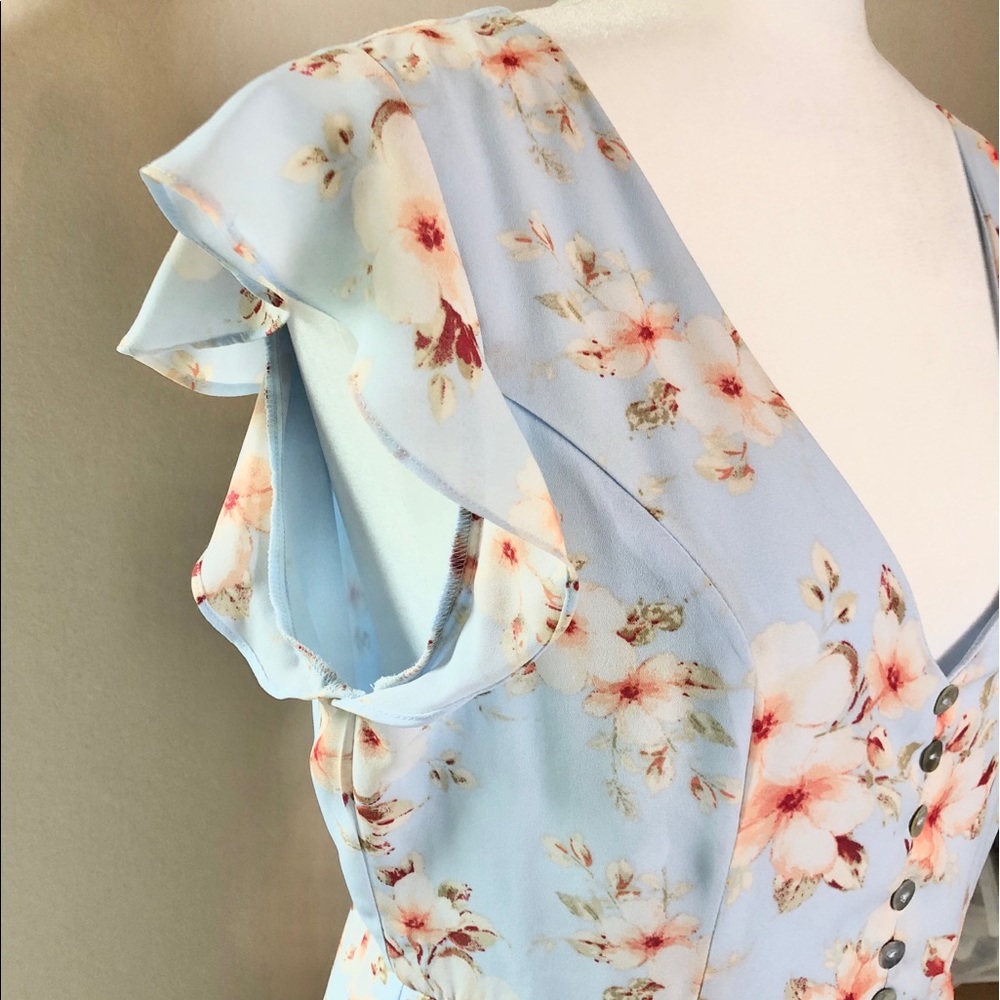 NWT Gorgeous Evening Light Blue Maxi Boho Dress - Picture 4 of 9